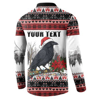 F Caw F Christmas Raven Personalized Button Sweatshirt Holiday Crow Festive - Wonder Print Shop