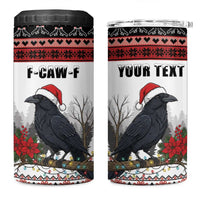 F Caw F Christmas Raven Personalized 4 in 1 Can Cooler Tumbler Holiday Crow Festive - Wonder Print Shop