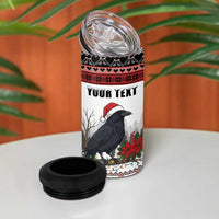 F Caw F Christmas Raven Personalized 4 in 1 Can Cooler Tumbler Holiday Crow Festive - Wonder Print Shop