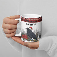 F Caw F Christmas Raven Personalized Ceramic Mug Holiday Crow Festive - Wonder Print Shop