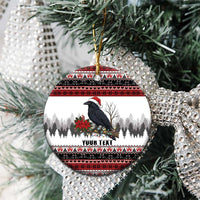 F Caw F Christmas Raven Personalized Ceramic Ornament Holiday Crow Festive - Wonder Print Shop