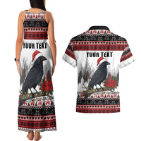F Caw F Christmas Raven Personalized Couples Matching Tank Maxi Dress and Hawaiian Shirt Holiday Crow Festive - Wonder Print Shop
