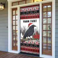 F Caw F Christmas Raven Personalized Door Cover Holiday Crow Festive - Wonder Print Shop