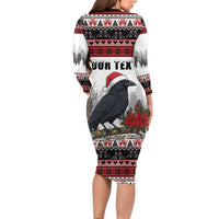 F Caw F Christmas Raven Personalized Family Matching Long Sleeve Bodycon Dress and Hawaiian Shirt Holiday Crow Festive - Wonder Print Shop
