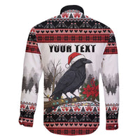 F Caw F Christmas Raven Personalized Family Matching Short Sleeve Bodycon Dress and Hawaiian Shirt Holiday Crow Festive - Wonder Print Shop
