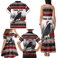 F Caw F Christmas Raven Personalized Family Matching Tank Maxi Dress and Hawaiian Shirt Holiday Crow Festive - Wonder Print Shop
