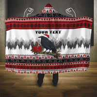 F Caw F Christmas Raven Personalized Hooded Blanket Holiday Crow Festive - Wonder Print Shop