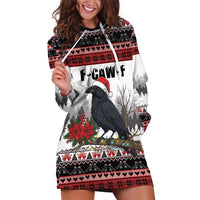 F Caw F Christmas Raven Personalized Hoodie Dress Holiday Crow Festive - Wonder Print Shop