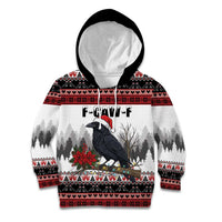 F Caw F Christmas Raven Personalized Kid Hoodie Holiday Crow Festive - Wonder Print Shop