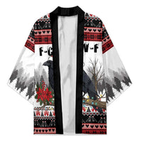 F Caw F Christmas Raven Personalized Kimono Holiday Crow Festive - Wonder Print Shop