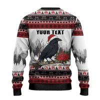 F Caw F Christmas Raven Personalized Ugly Christmas Sweater Holiday Crow Festive - Wonder Print Shop