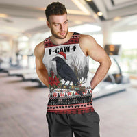 F Caw F Christmas Raven Personalized Men Tank Top Holiday Crow Festive - Wonder Print Shop