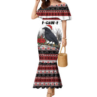 F Caw F Christmas Raven Personalized Mermaid Dress Holiday Crow Festive - Wonder Print Shop