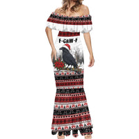 F Caw F Christmas Raven Personalized Mermaid Dress Holiday Crow Festive - Wonder Print Shop