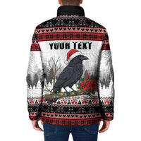 F Caw F Christmas Raven Personalized Padded Jacket Holiday Crow Festive - Wonder Print Shop