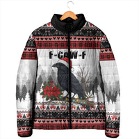 F Caw F Christmas Raven Personalized Padded Jacket Holiday Crow Festive - Wonder Print Shop