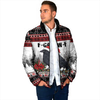 F Caw F Christmas Raven Personalized Padded Jacket Holiday Crow Festive - Wonder Print Shop