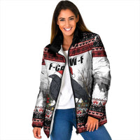 F Caw F Christmas Raven Personalized Padded Jacket Holiday Crow Festive - Wonder Print Shop