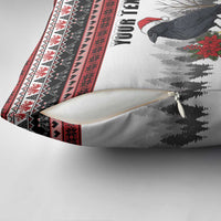 F Caw F Christmas Raven Personalized Pillow Cover Holiday Crow Festive - Wonder Print Shop