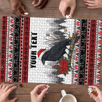 F Caw F Christmas Raven Personalized Puzzle Holiday Crow Festive - Wonder Print Shop