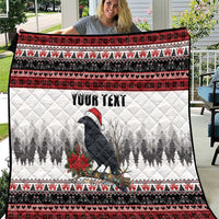 F Caw F Christmas Raven Personalized Quilt Holiday Crow Festive - Wonder Print Shop
