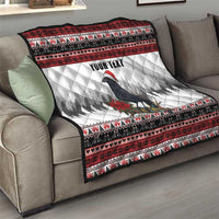 F Caw F Christmas Raven Personalized Quilt Holiday Crow Festive - Wonder Print Shop