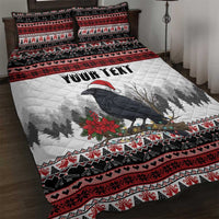 F Caw F Christmas Raven Personalized Quilt Bed Set Holiday Crow Festive - Wonder Print Shop