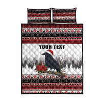 F Caw F Christmas Raven Personalized Quilt Bed Set Holiday Crow Festive - Wonder Print Shop