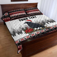 F Caw F Christmas Raven Personalized Quilt Bed Set Holiday Crow Festive - Wonder Print Shop