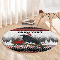 F Caw F Christmas Raven Personalized Round Carpet Holiday Crow Festive - Wonder Print Shop