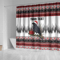 F Caw F Christmas Raven Personalized Shower Curtain Holiday Crow Festive - Wonder Print Shop