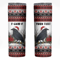 F Caw F Christmas Raven Personalized Skinny Tumbler Holiday Crow Festive - Wonder Print Shop
