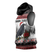 F Caw F Christmas Raven Personalized Sleeveless Hoodie Holiday Crow Festive - Wonder Print Shop