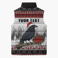F Caw F Christmas Raven Personalized Sleeveless Puffer Jacket Holiday Crow Festive - Wonder Print Shop
