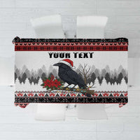 F Caw F Christmas Raven Personalized Tablecloth Holiday Crow Festive - Wonder Print Shop