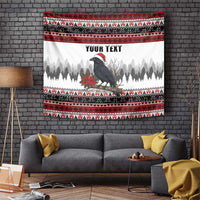 F Caw F Christmas Raven Personalized Tapestry Holiday Crow Festive - Wonder Print Shop