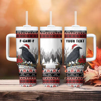 F Caw F Christmas Raven Personalized Tumbler With Handle Holiday Crow Festive - Wonder Print Shop
