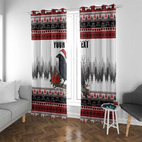 F Caw F Christmas Raven Personalized Window Curtain Holiday Crow Festive - Wonder Print Shop