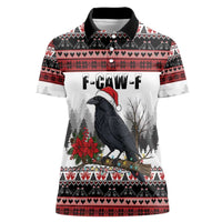 F Caw F Christmas Raven Personalized Women Polo Shirt Holiday Crow Festive - Wonder Print Shop
