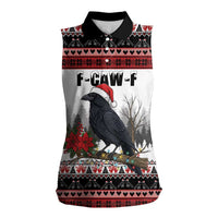 F Caw F Christmas Raven Personalized Women Sleeveless Polo Shirt Holiday Crow Festive - Wonder Print Shop