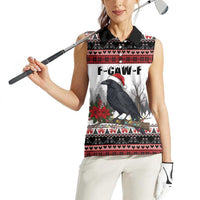 F Caw F Christmas Raven Personalized Women Sleeveless Polo Shirt Holiday Crow Festive - Wonder Print Shop