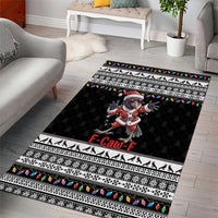 F Caw F Raven Christmas Area Rug Funny Santa Crow - Wonder Print Shop