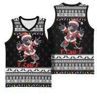 F Caw F Raven Christmas Basketball Jersey Funny Santa Crow - Wonder Print Shop