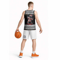 F Caw F Raven Christmas Basketball Jersey Funny Santa Crow - Wonder Print Shop
