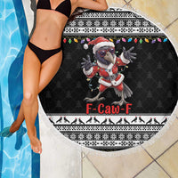 F Caw F Raven Christmas Beach Blanket Funny Santa Crow - Wonder Print Shop