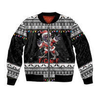 F Caw F Raven Christmas Bomber Jacket Funny Santa Crow - Wonder Print Shop
