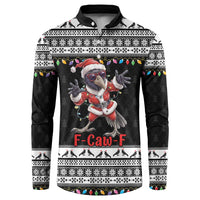 F Caw F Raven Christmas Button Sweatshirt Funny Santa Crow - Wonder Print Shop