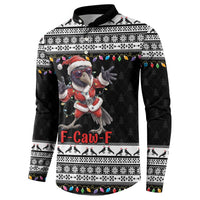 F Caw F Raven Christmas Button Sweatshirt Funny Santa Crow - Wonder Print Shop