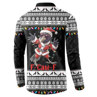 F Caw F Raven Christmas Button Sweatshirt Funny Santa Crow - Wonder Print Shop