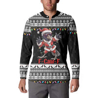F Caw F Raven Christmas Button Sweatshirt Funny Santa Crow - Wonder Print Shop